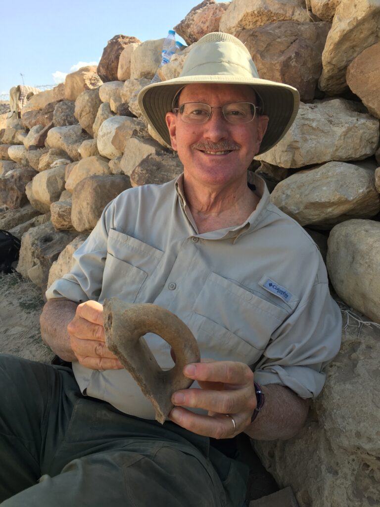 Author Lew Toulmin with pot handle