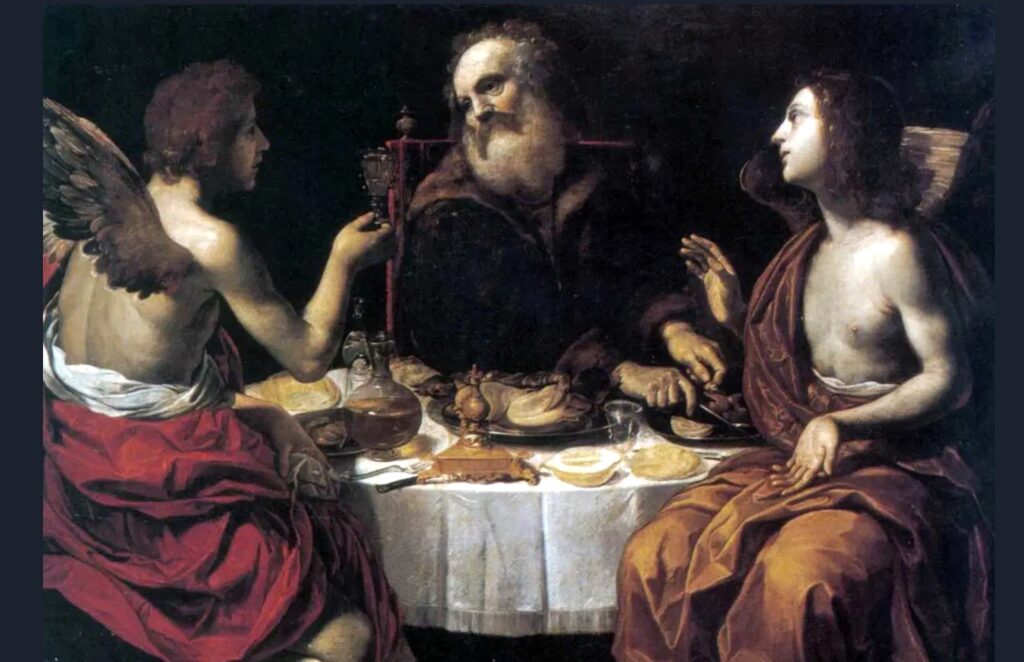 painting showing Lot and his two visitors