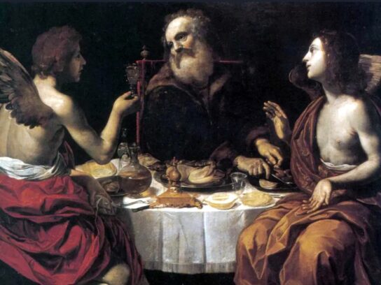 painting showing Lot and his two visitors